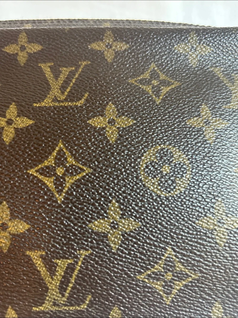 Louis Vuitton Monogram Wristlet in Brown and Tan